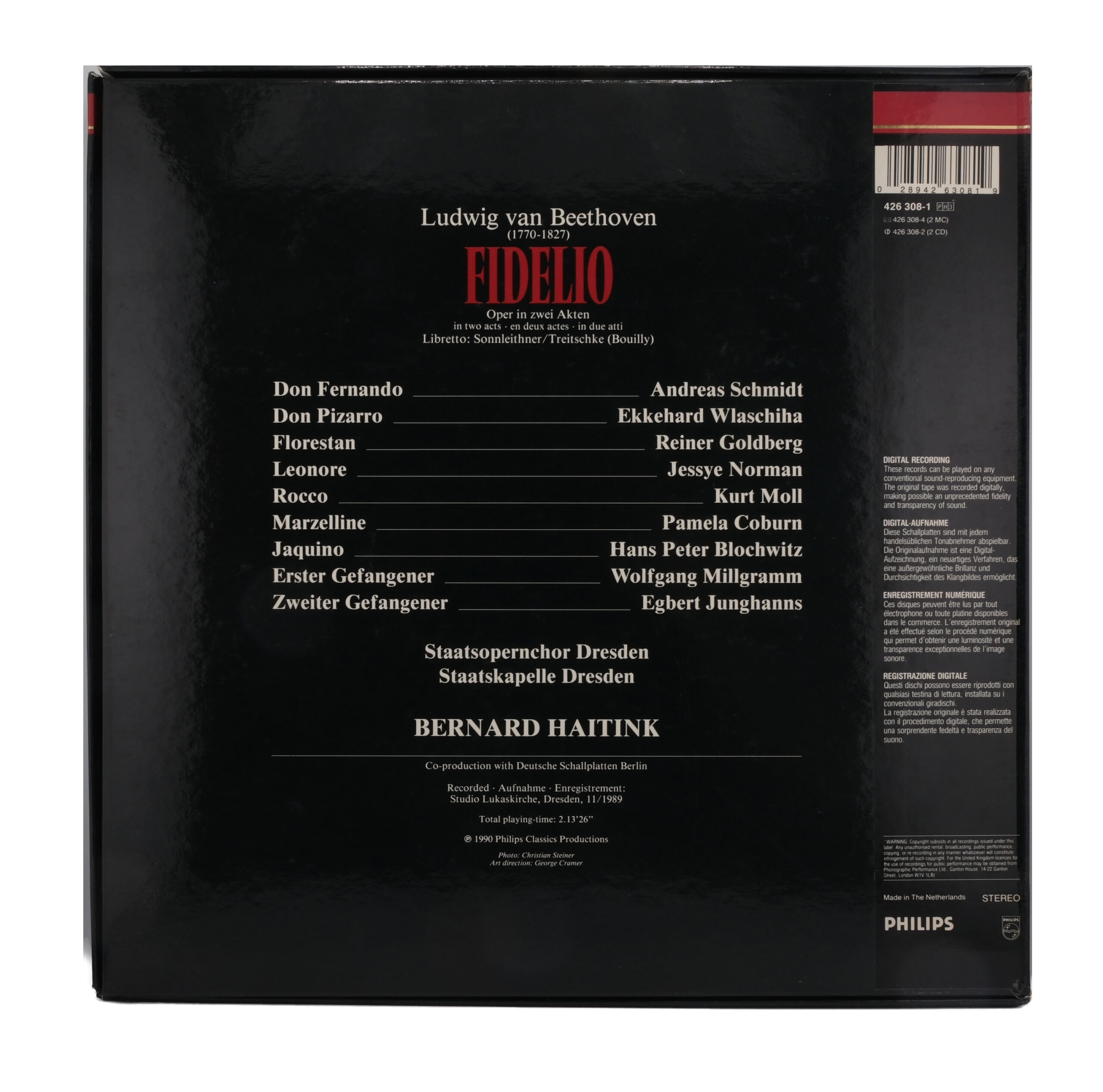 Beethoven par Haitink: Fidelio (Opéra) 1990 avec Norman et Staatskapelle – Image 2