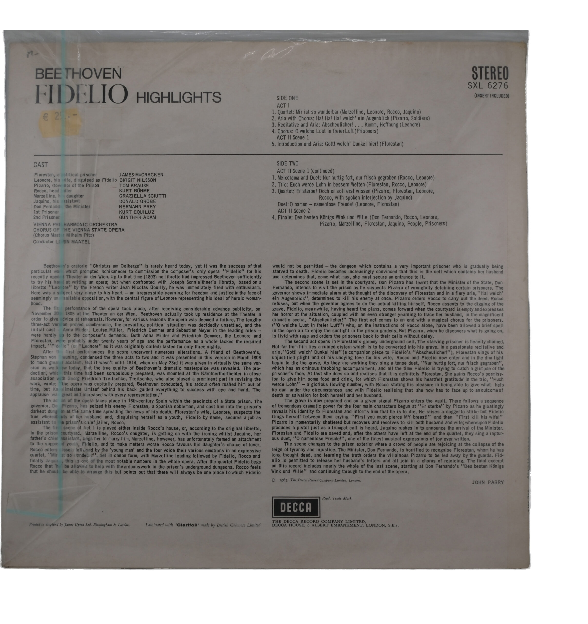 Beethoven: Fidelio, Maazel, McCracken, Nilsson, 1967 – Image 2