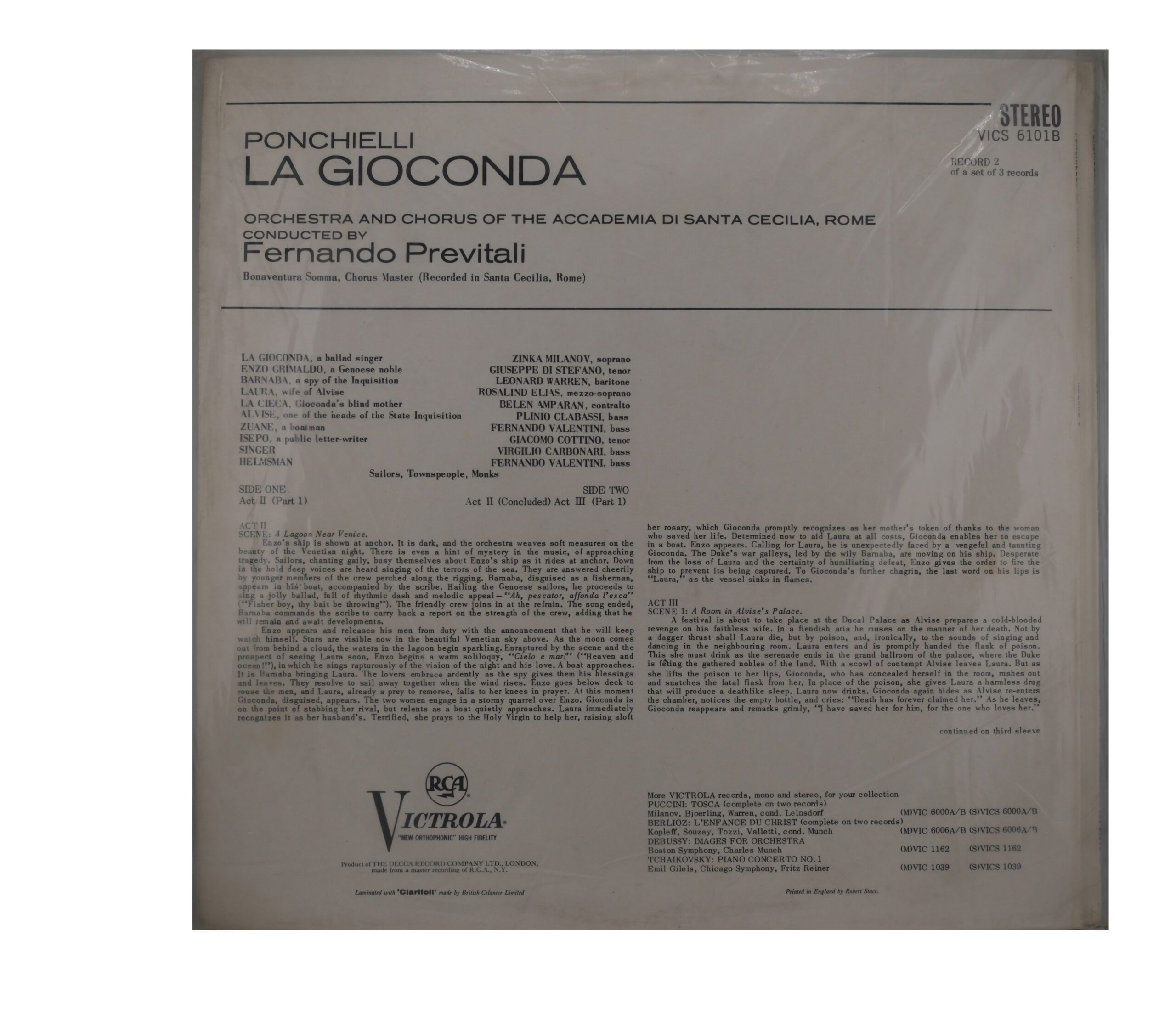 Ponchielli, Previtali, Milanov Di Stefano Warren, La Gioconda (1965)