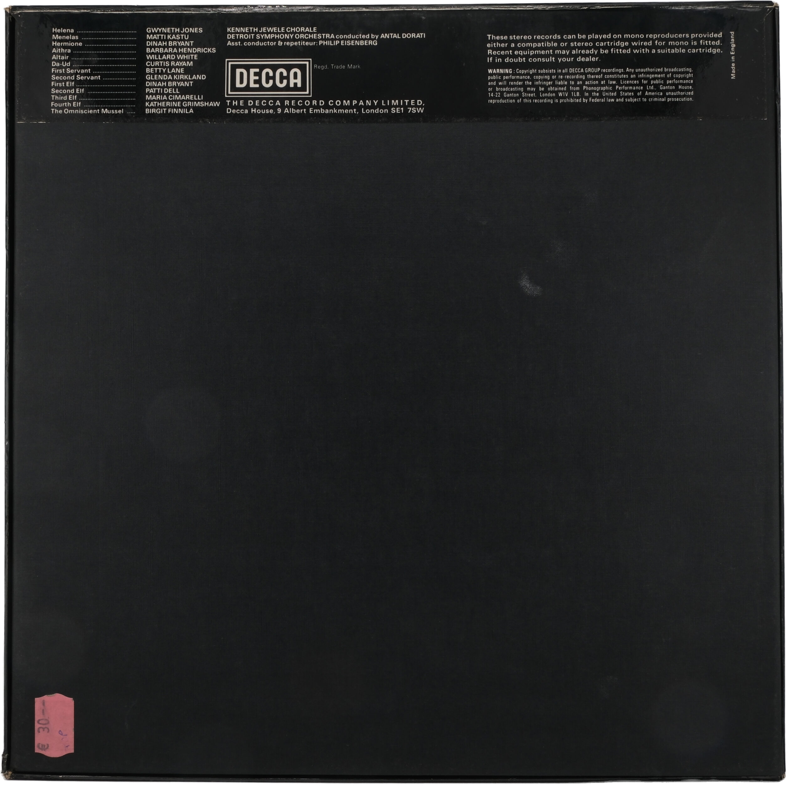 Strauss, Dorati : L'Helena Égyptienne, Jones, 1979 – Image 2